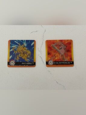 Vintage 1999 3D Lenticular Pokemon Cards Abra Hitmonlee Animated Flip